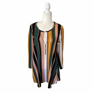 TMG Long Sleeve Vertical Stripe Dress Juniors Size XL Fall Winter